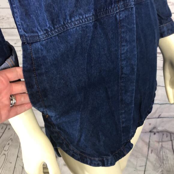 AllSaints Women’s Denise Louise Military Dark Blue Denim Shirt Dress size 0 - Picture 10 of 12